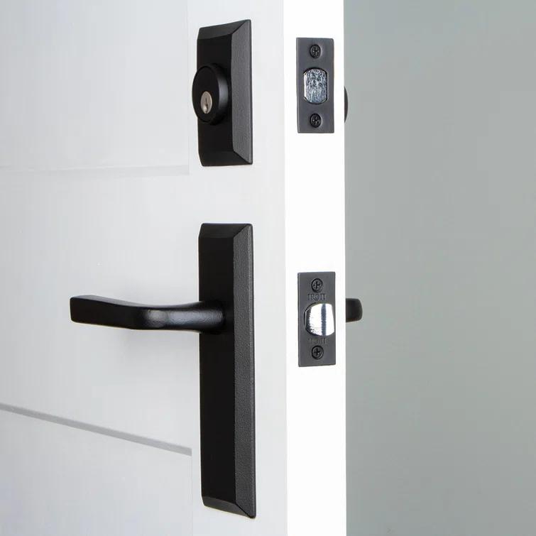 Ageless Iron Keep Plate Entry Set with Single Cylinder Deadbolt and Lance Lever