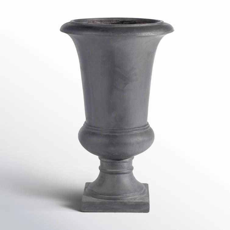 Alfresco Home Jovina Fiberstone Small Urn Planter in Antique Dark Bronze