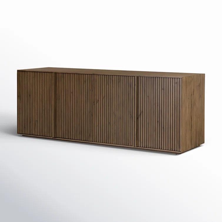 Leo 82'' Rustic Brown Oak Sideboard with Plinth Base