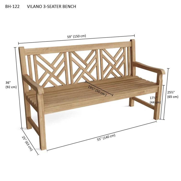 Vilano Teak Outdoor Bench