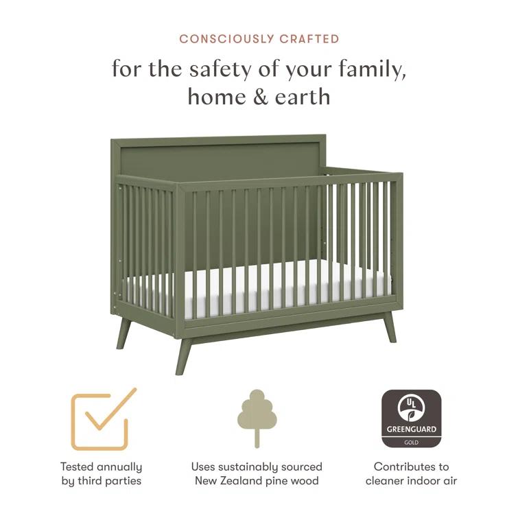 Palma 4-in-1 Convertible Crib with Toddler Bed Conversion Kit