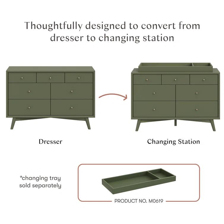 Palma 7 Drawer 53" W Double Dresser