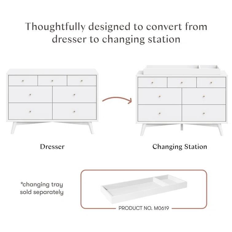 Palma 7 Drawer 53" W Double Dresser