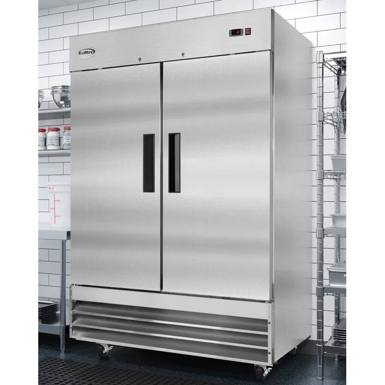 KoolMore 47 cu. ft. Commercial 2 Solid Door Reach In Refrigerator in Stainless Steel