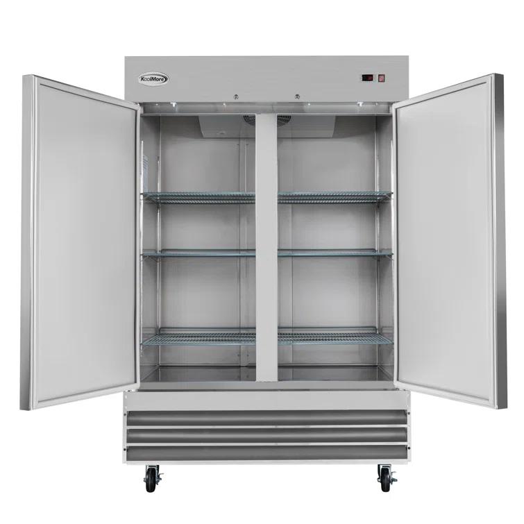 KoolMore 47 cu. ft. Commercial 2 Solid Door Reach In Refrigerator in Stainless Steel