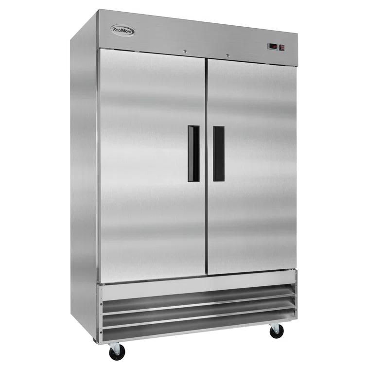 KoolMore 47 cu. ft. Commercial 2 Solid Door Reach In Refrigerator in Stainless Steel