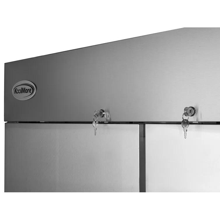 KoolMore 47 cu. ft. Commercial 2 Solid Door Reach In Refrigerator in Stainless Steel
