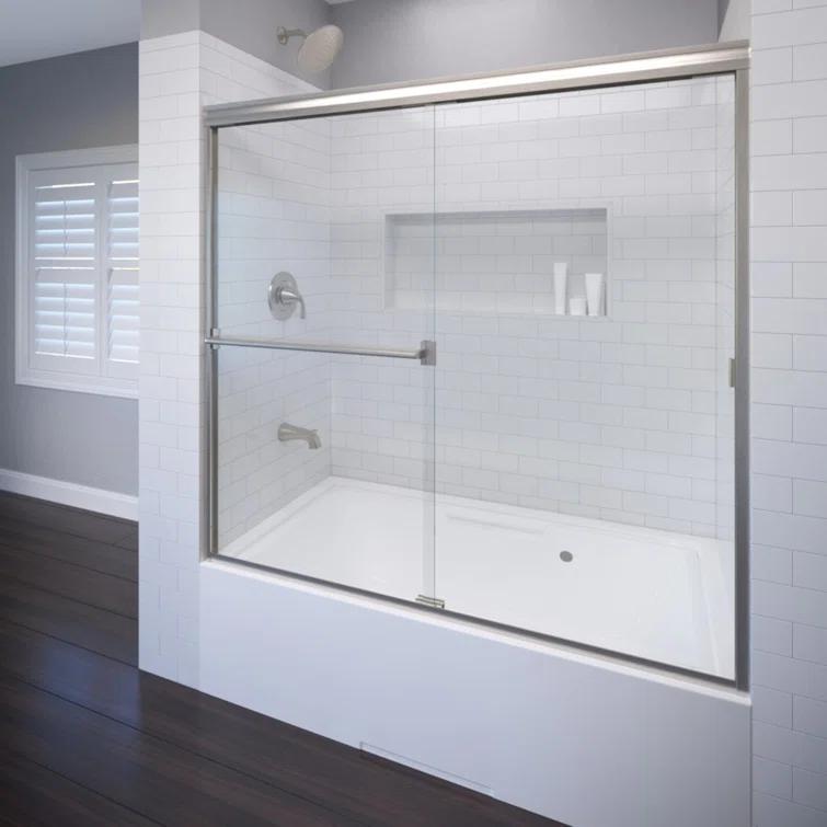 Classic 56" W x 57" H Bypass Frameless Tub Door