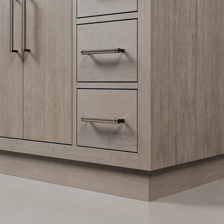 Water Creation 48" Wood Single Bathroom Vanity in Gray Oak/Bronze