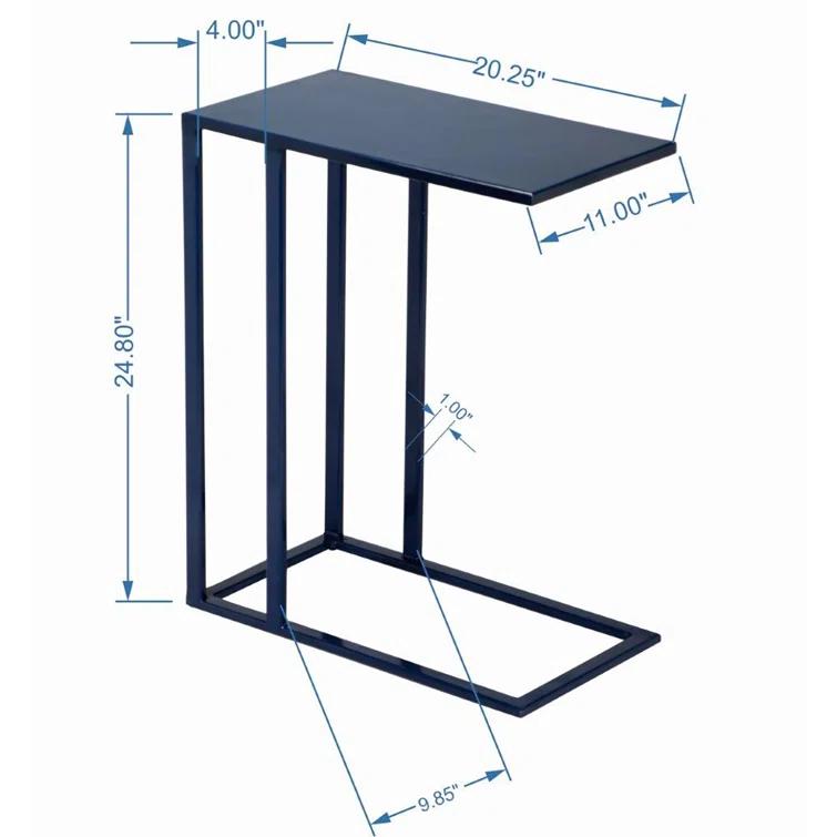 Navy Metal Slim C-Table End Table