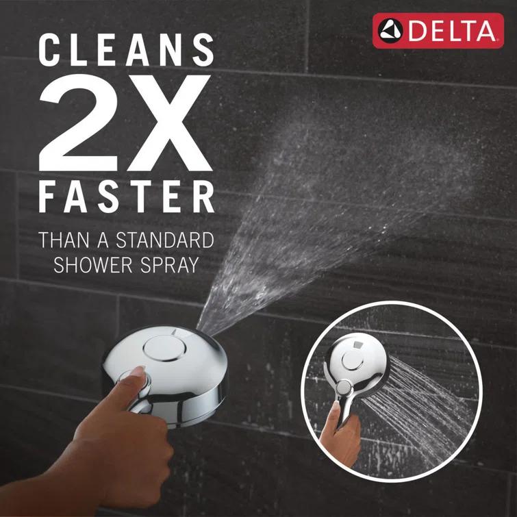 Delta 75419 5-Setting HydroRain 2-in-1 Dual Shower Head with ProClean Spray