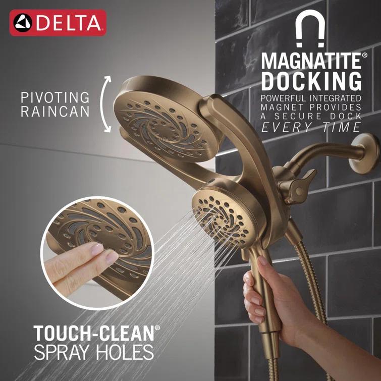 5-Setting HydroRain 2-in-1 Dual Shower Head with ProClean Spray