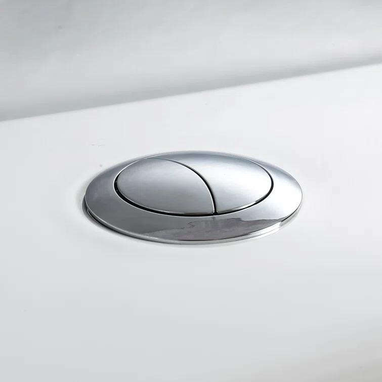 1-Piece 0.8/1.28 GPF Dual Flush Elongated Modern Toilet Soft Closing Seat, Quick Release In White Seat Included