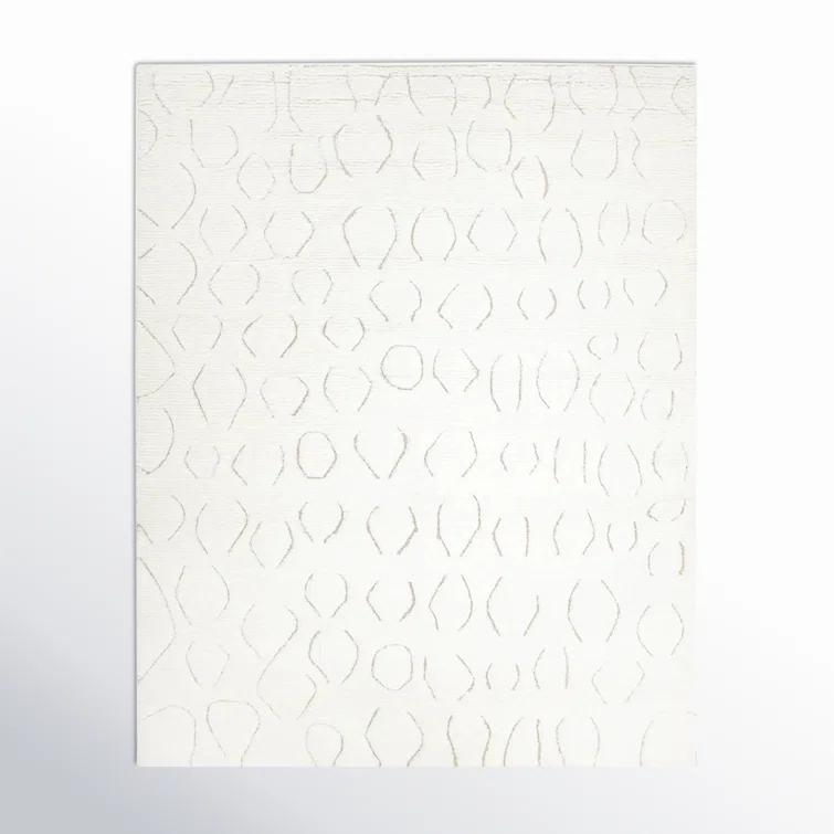 Abstract Area Rug in Ivory/Black