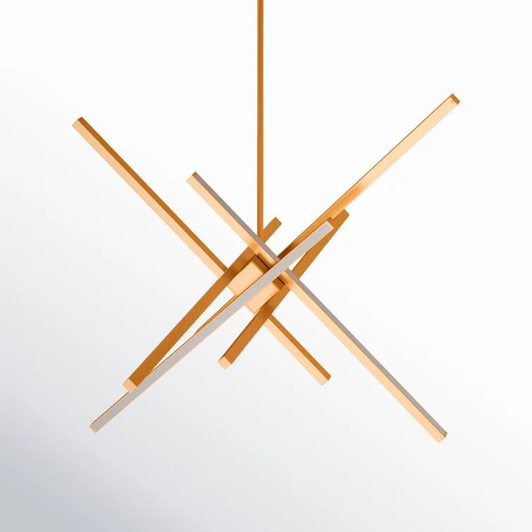 WAC Lighting Parallax 39" 3000K 1-Light LED Modern Aluminum Pendant in Brass