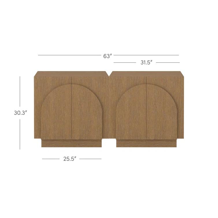 Iris Solid Wood TV Stand 2 - Door Accent Cabinet (2-Piece Set)