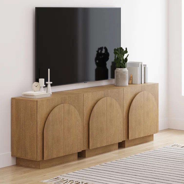 Iris Solid Wood TV Stand 2 - Door Accent Cabinet (3-Piece Set)