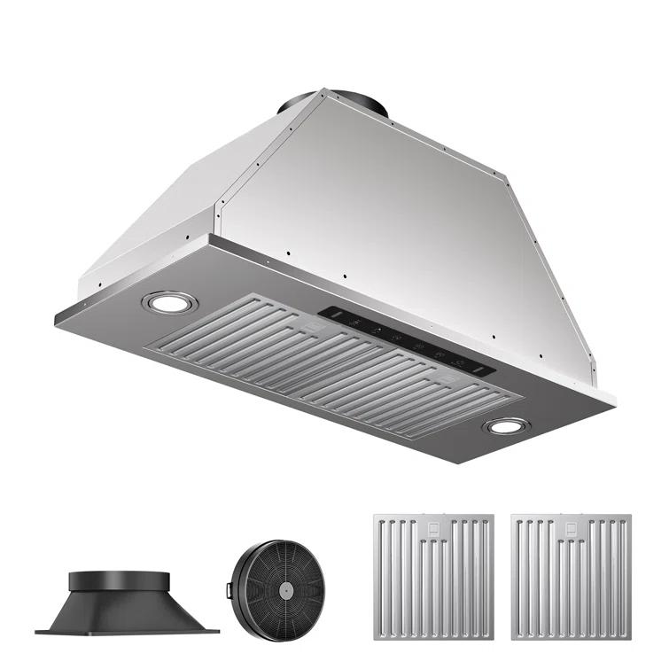 36'' VIKIO 900 Cubic Feet Per Minute Ducted Insert Range Hood with Baffle Filter and Light Included