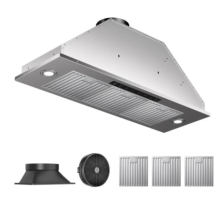 36'' VIKIO 900 Cubic Feet Per Minute Ducted Insert Range Hood with Baffle Filter and Light Included