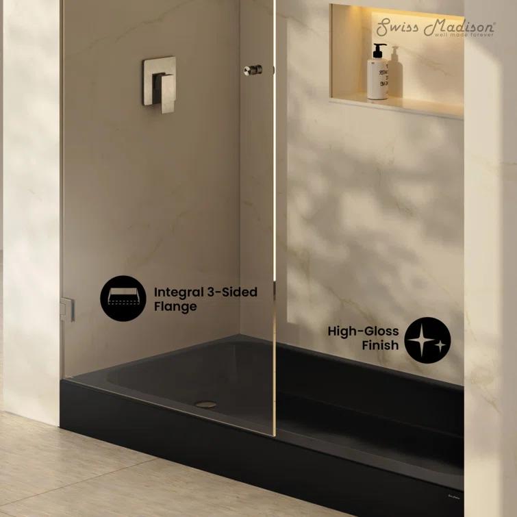 Voltaire 60 X 30 Shower Pan Base With Left Drain In Glossy