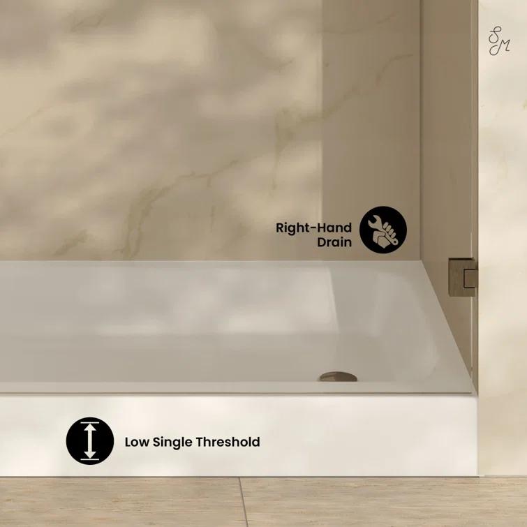 Voltaire 60 X 30 Shower Pan Base With Left Drain In Glossy