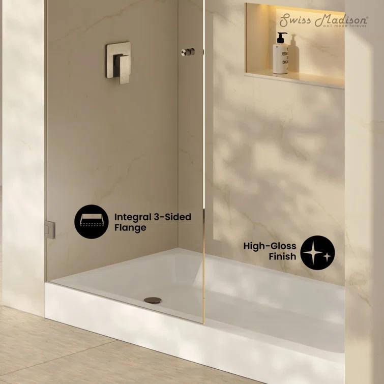 Voltaire 60 X 30 Shower Pan Base With Left Drain In Glossy