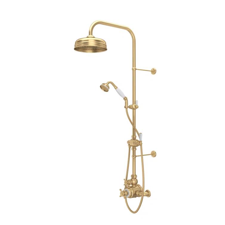 Edwardian 3/4" Exposed Wall Mount Thermostatic Shower System