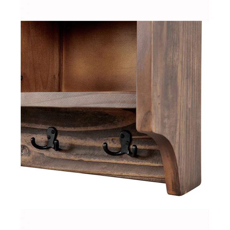 Alaterre Modesto 48" Reclaimed Wood Entryway Wall Coat Hooks with Storage Cubbies