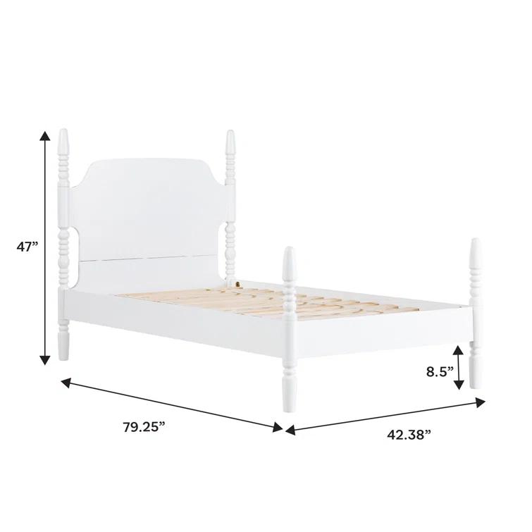 Vivienne Traditional Easy Assembly Solid Wood Twin Spindle Bed