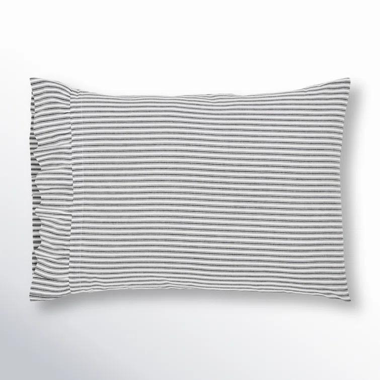 Keansburg 136 Thread Count Striped 100% Cotton Pillow Case