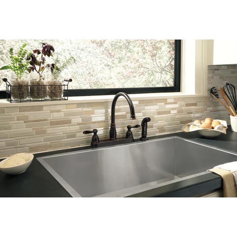 Windemere Two-Handle Kitchen Sink Faucet with Side Sprayer, 3-Hole Kitchen Faucet