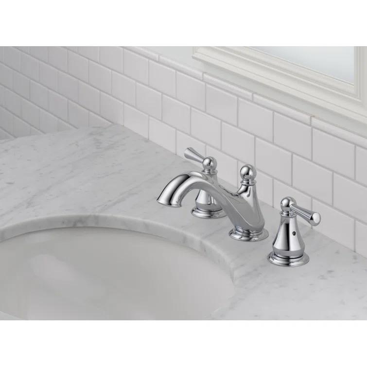 Haywood Widespread Bathroom Faucet 3 Hole, 2-handle Bathroom Sink Faucet with Drain Assembly