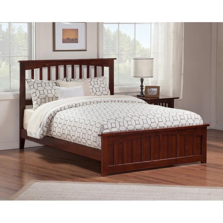 Mission Low Profile Solid Wood Platform Bed with Matching Footboard