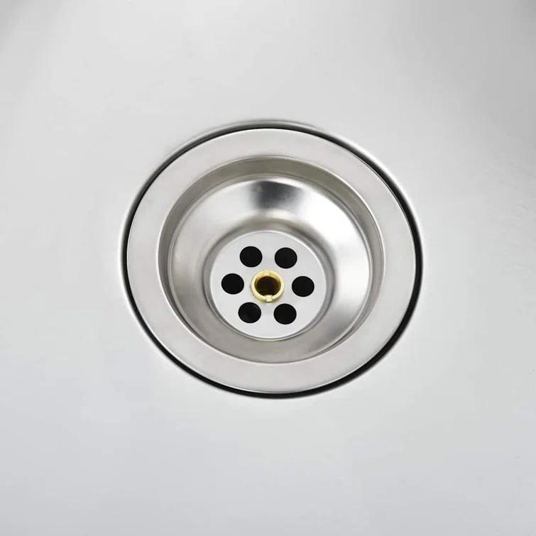 vidaXL Kitchen Sink with Strainer, Stainless Steel Top-Mount Sink, Fast Drainage, Anti-Corrosion