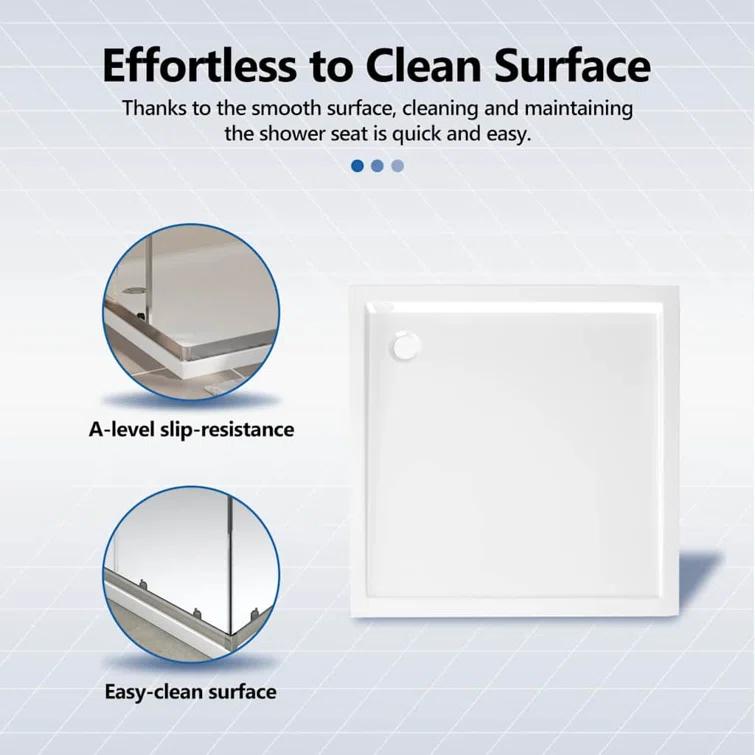 vidaXL Shower Base Tray, Non-slip Bathroom Shower Pan, Reinforced ABS