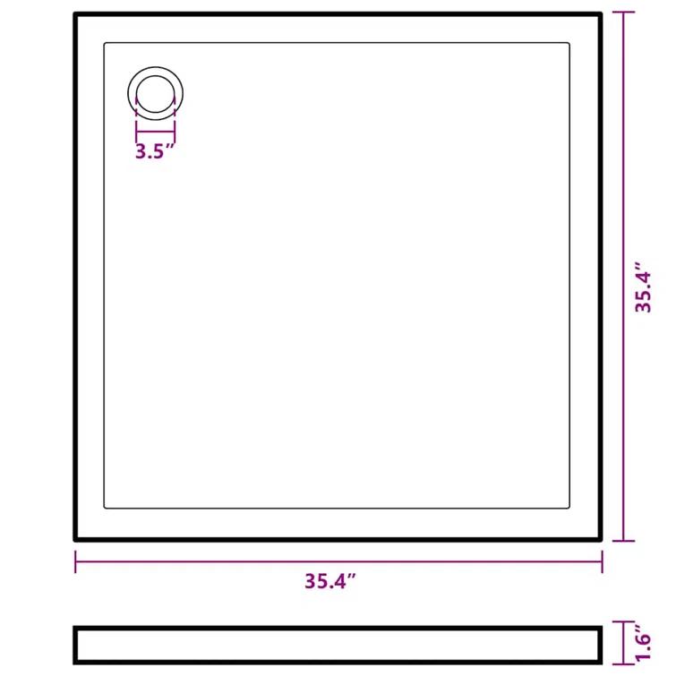 vidaXL Shower Base Tray, Non-slip Bathroom Shower Pan, Reinforced ABS