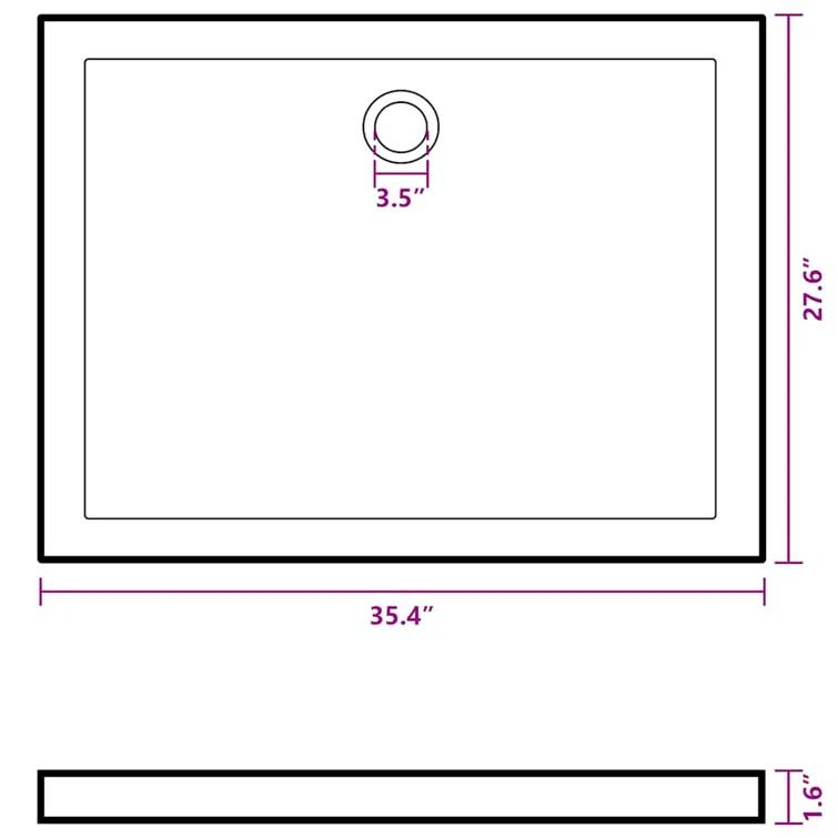 vidaXL Shower Base Tray, Non-slip Bathroom Shower Pan, Reinforced ABS