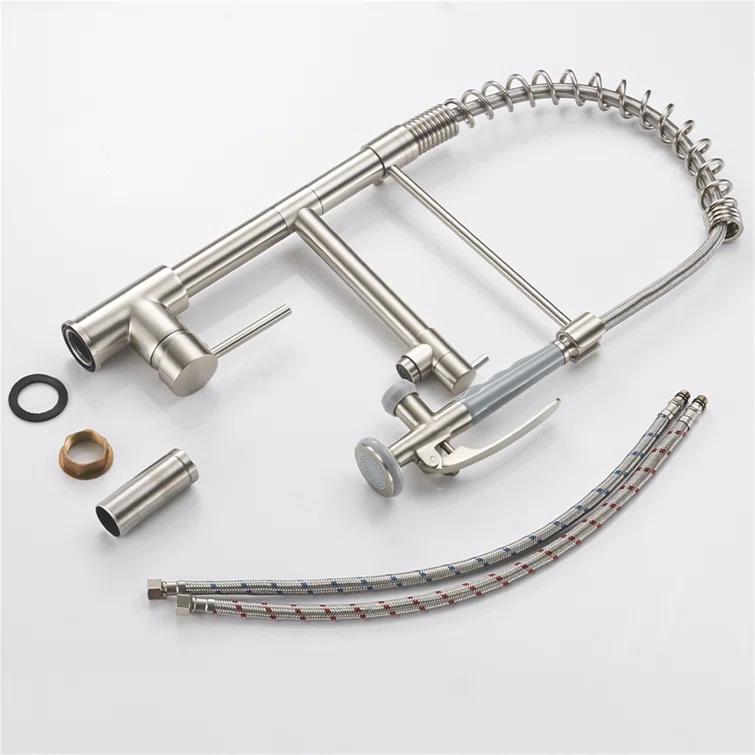 Kitchen Faucet Pull Down Sprayer Brushed Nickel,Single Handle Kitchen Sink Faucet