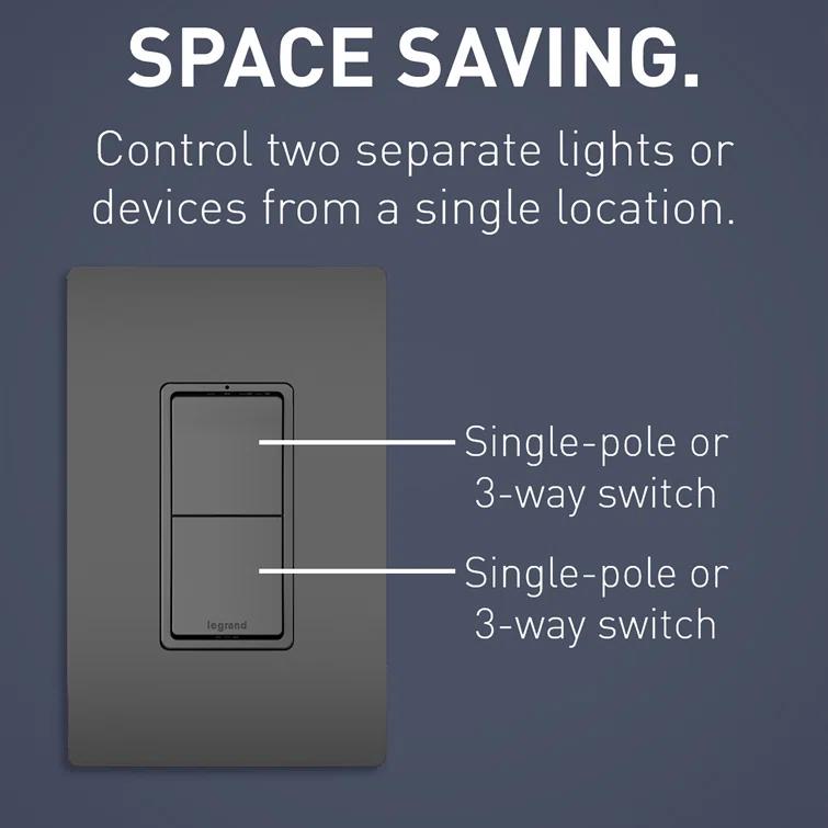 Radiant 15-Amp Combination Two Single Pole/3-Way Rocker Light Switch