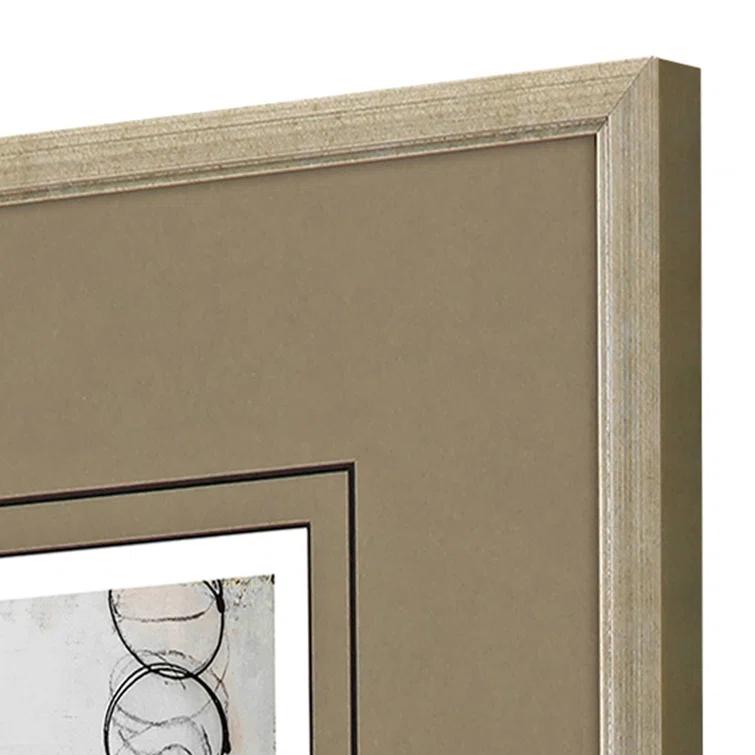 Champagne Gold Framed 15" Square Abstract Wall Art Set