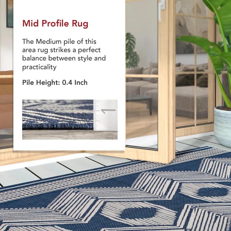 Alvina Blue Indoor/Outdoor Area Rug