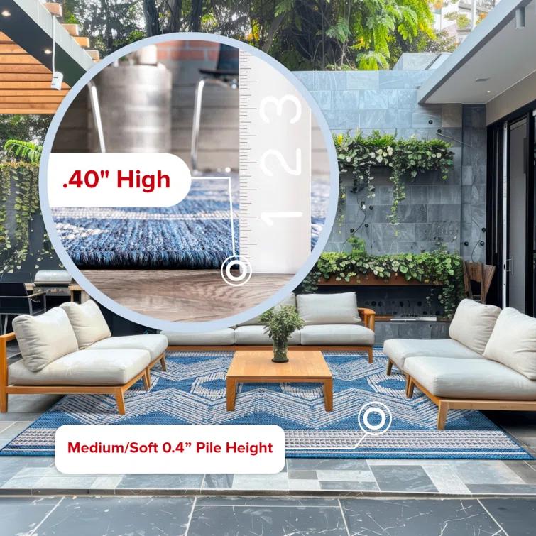 Alvina Blue Indoor/Outdoor Area Rug