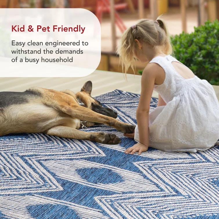 Alvina Blue Indoor/Outdoor Area Rug