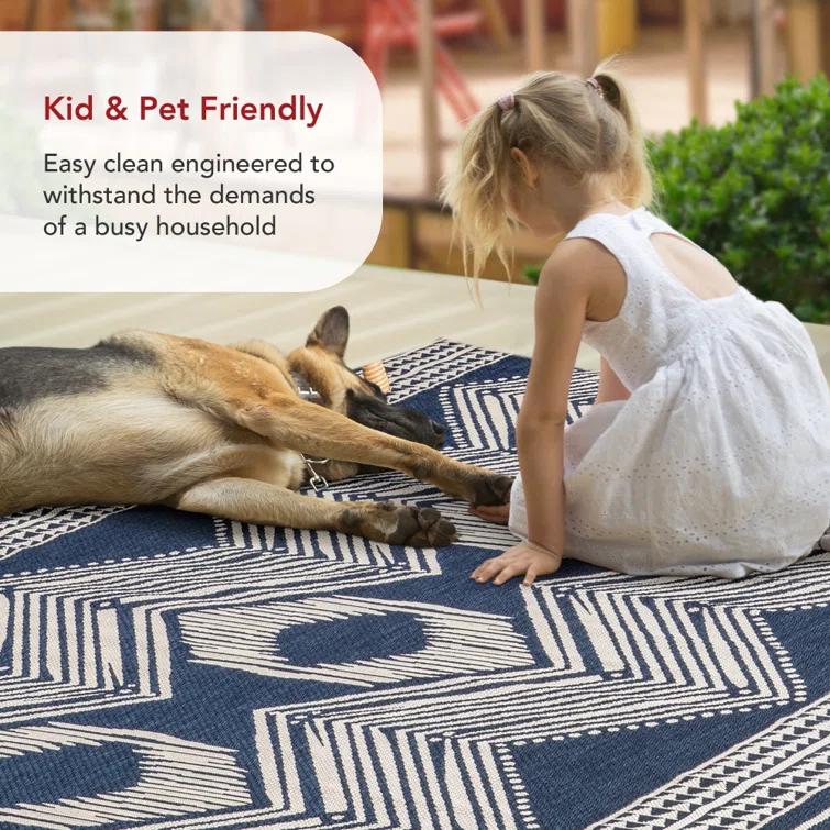 Alvina Blue Indoor/Outdoor Area Rug