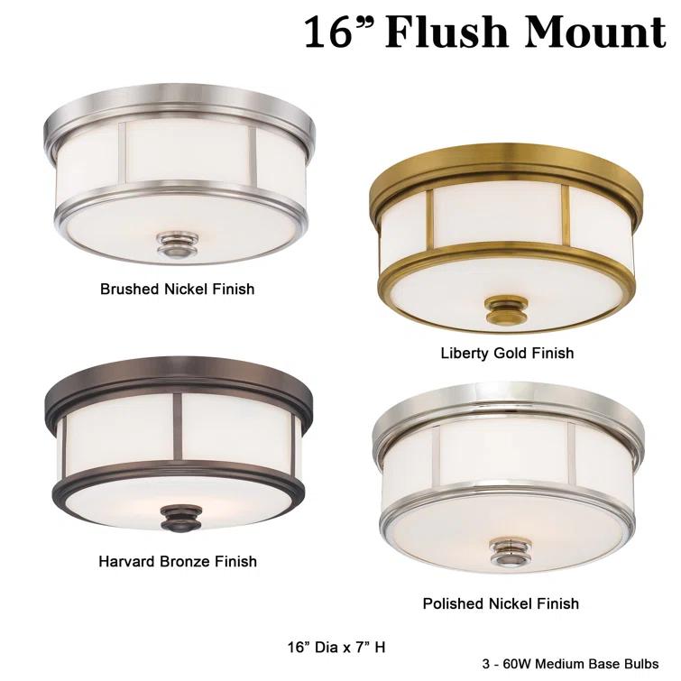 Minka Lavery - 3 Light Flush Mount in Traditional Style - 7 inches tall by 16
