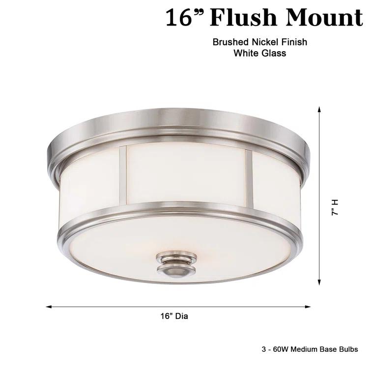 Minka Lavery - 3 Light Flush Mount in Traditional Style - 7 inches tall by 16