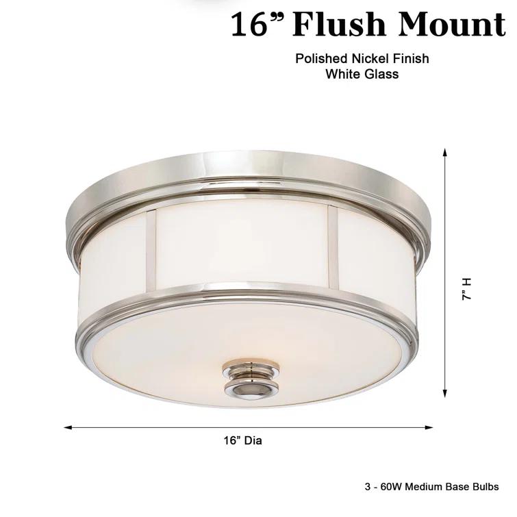 Minka Lavery - 3 Light Flush Mount in Traditional Style - 7 inches tall by 16