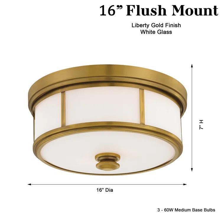 Minka Lavery - 3 Light Flush Mount in Traditional Style - 7 inches tall by 16