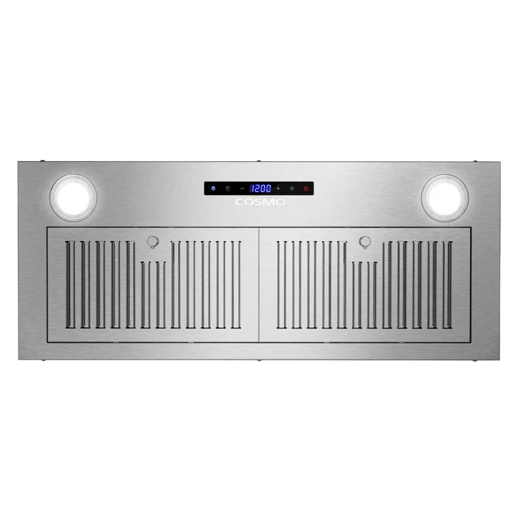 Cosmo 30 in. Lumin Collection Ducted Insert Range Hood, Touch Controls, LED Lights, Permanent Filters, Stainless Steel