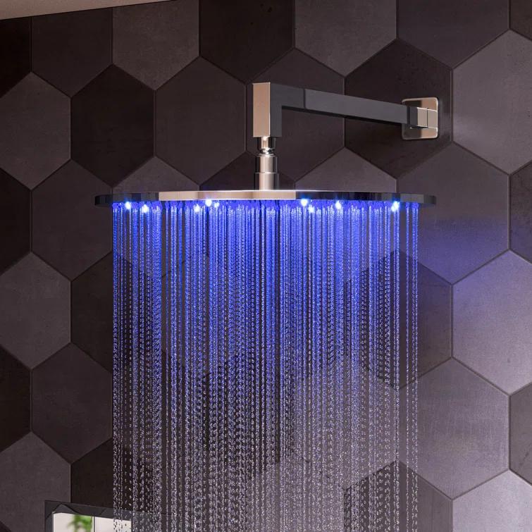 Rain Fixed Shower Head 1.8 GPM GPM with Temperature-based LED
